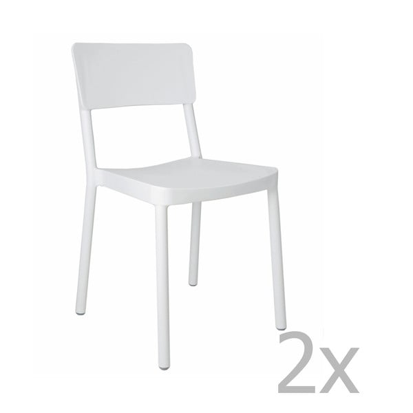 Zestaw 2 białych krzeseł ogrodowych Resol Lisboa