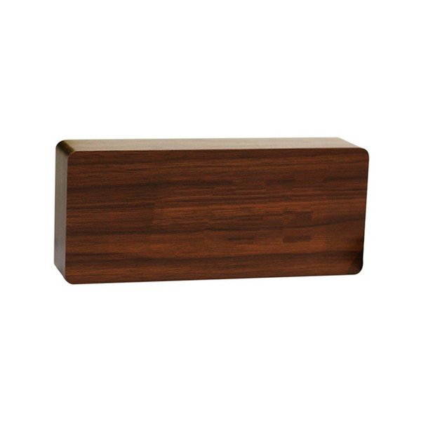 Ciemnobrązowy budzik z czerwonym wyświetlaczem LED Gingko Slab Click Clock-image-3