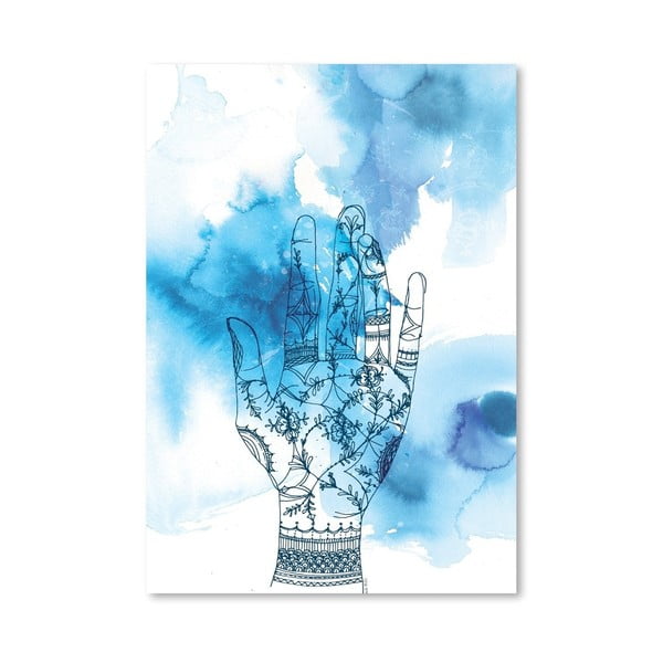Plakat Blue Wash Hand, 30x42 cm
