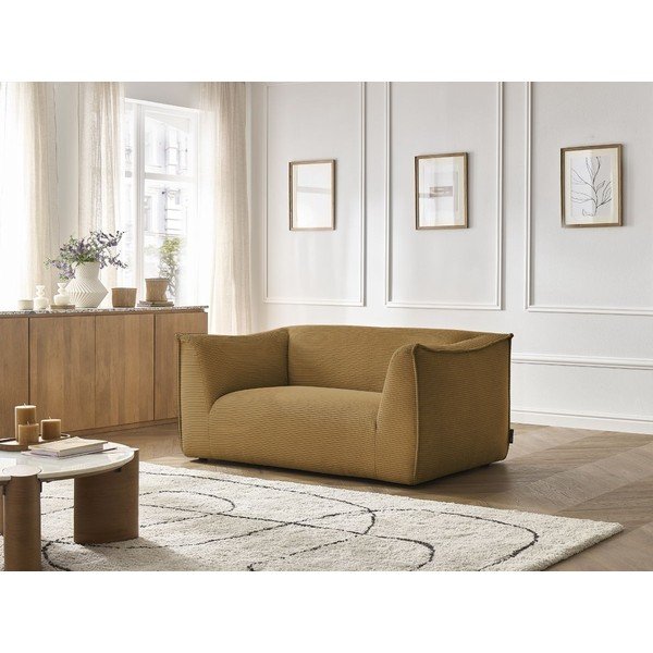 Musztardowa sztruksowa sofa 170 cm Giorgia – Bobochic Paris-image-1