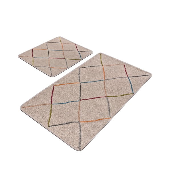Beżowe dywaniki łazienkowe zestaw 2 szt. 60x100 cm – Mila Home