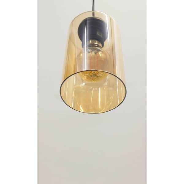 Czarna lampa wisząca ze szklanym kloszem 10x65 cm Bistro – Candellux Lighting-image-4