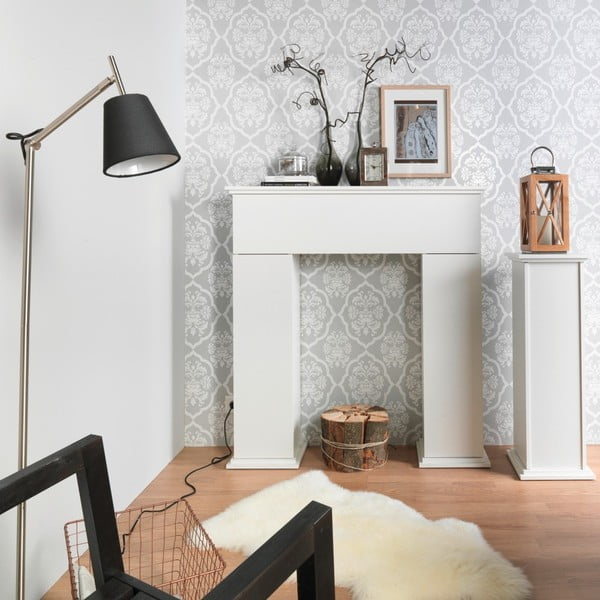Biały portal kominkowy ze schowkiem 13Casa Fireplace-image-1