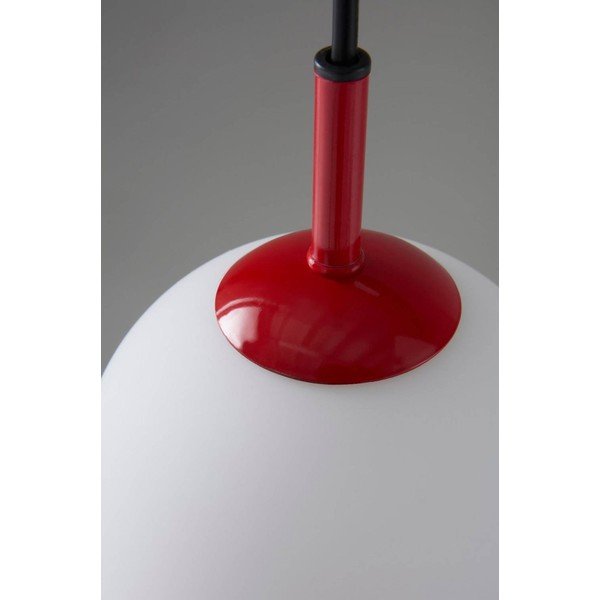 Czerwona/biała szklana lampa wisząca ø 13 cm Ekman – Jotex-image-3