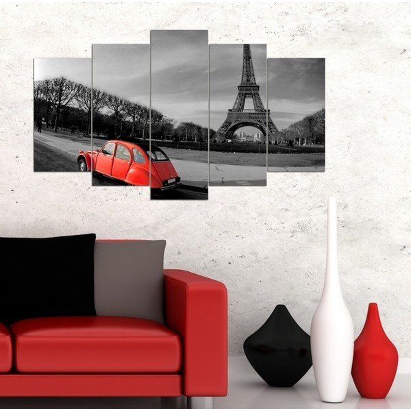 Obraz wieloczęściowy 3D Art Romantic Eiffel, 102x60 cm-image-1