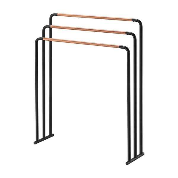 Czarny wieszak na ręczniki YAMAZAKI Plane