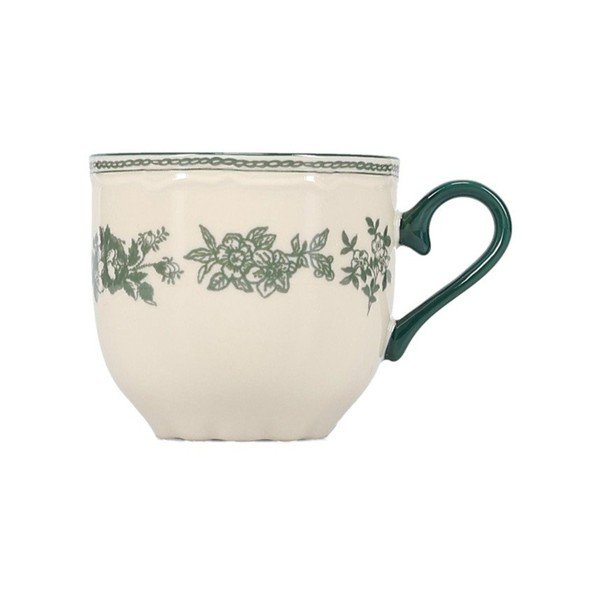 Zielona/w kolorze kości słoniowej porcelanowa filiżanka 215 ml Cyril – S|P Collection