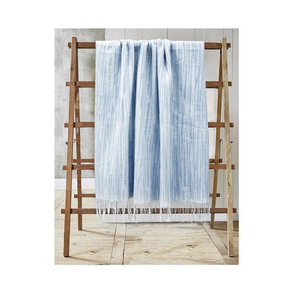 Niebieski pled bawełniany Stripes, 130x170 cm-image-1