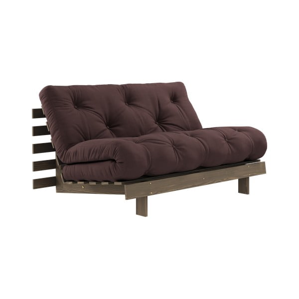 Ciemnobrązowa rozkładana sofa 140 cm Roots – Karup Design