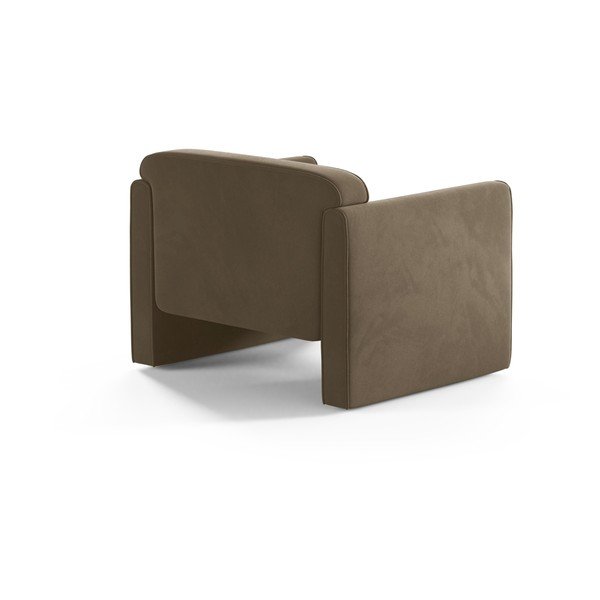 Szarobrązowy aksamitny fotel Abby – Micadoni -image-2