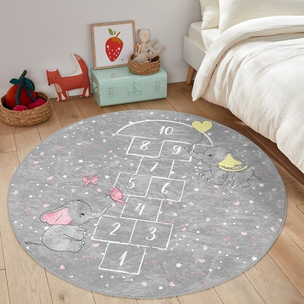 Szary dywan dziecięcy ø 80 cm Comfort – Mila Home-image-4