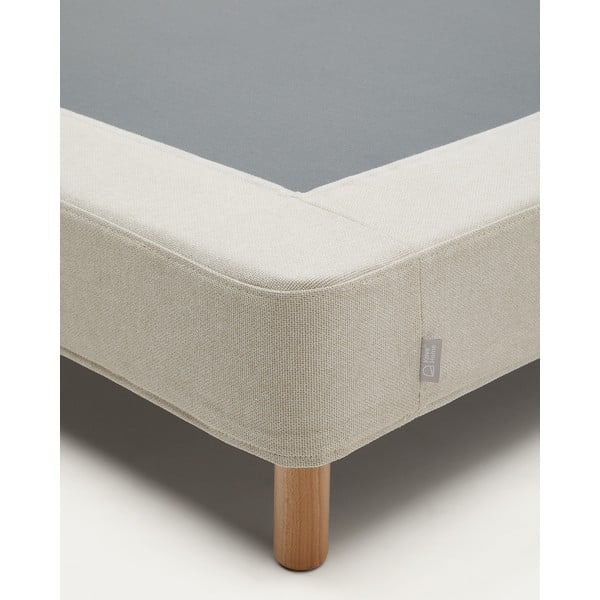 Beżowe tapicerowane łóżko dwuosobowe 160x200 cm Ofelia – Kave Home-image-1