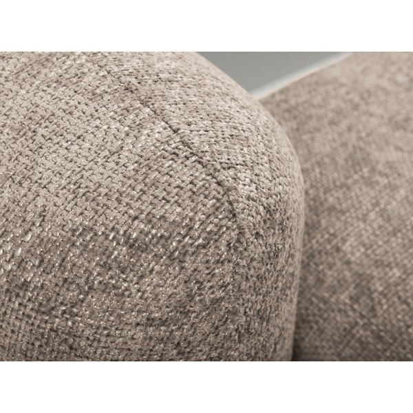 Jasnobrązowy narożnik rozkładany z tkaniny szenilowej ze schowkiem (prawostronny/z szezlongiem) Mele – Makamii-image-4