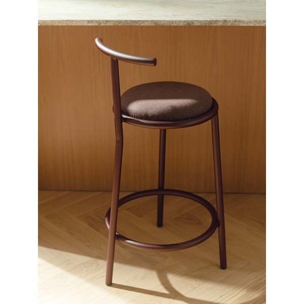 Bordowy metalowy hoker (wysokość siedziska 68 cm) Hogo – noo.ma-image-1