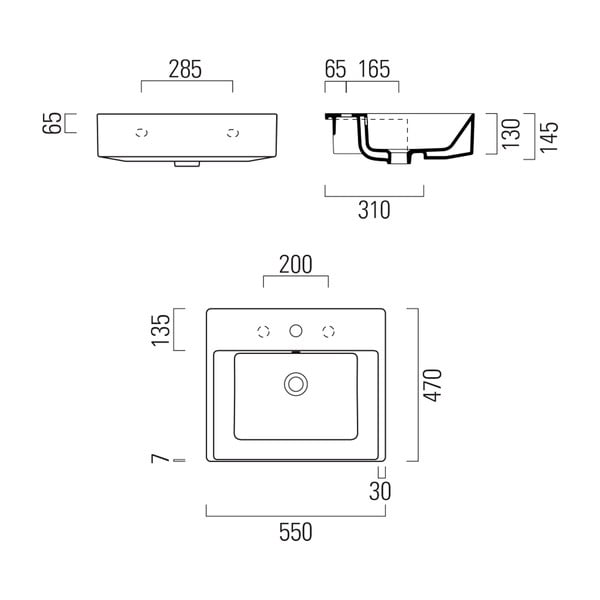 Biała ceramiczna umywalka 55x47 cm Kube X – Sapho-image-2