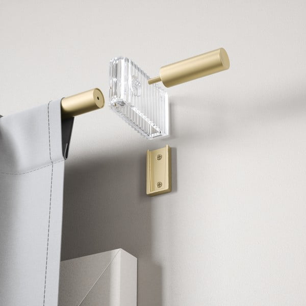 Stalowy regulowany karnisz w kolorze matowego złota 107 - 305 cm Flute – Umbra-image-1