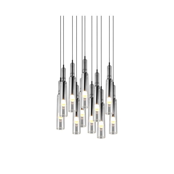 Lampa wisząca LED w czarno-srebrnym kolorze ze szklanym kloszem ø 50 cm Lucent – Trio Select-image-4