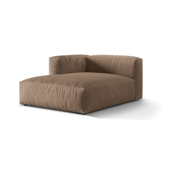 Jasnobrązowy aksamitny moduł sofy (lewostronny) Martina – Micadoni -image-1
