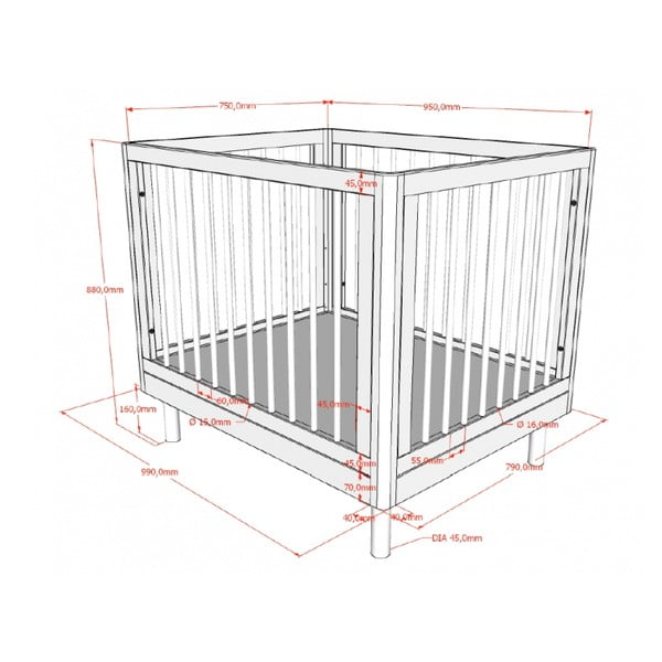 Kojec dla dzieci z litego drewna dębowego 95x75 cm Forrest – Vipack-image-2