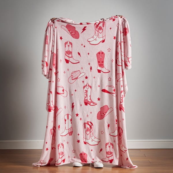 Różowa narzuta z mikropluszu 200x240 cm Cowgirl Boot – Sassy B-image-4