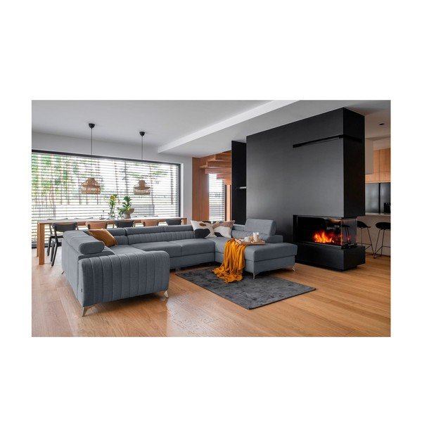 Niebieski rozkładany/ze schowkiem narożnik (prawostronny/w kształcie litery U) Louis – ELTAP-image-1