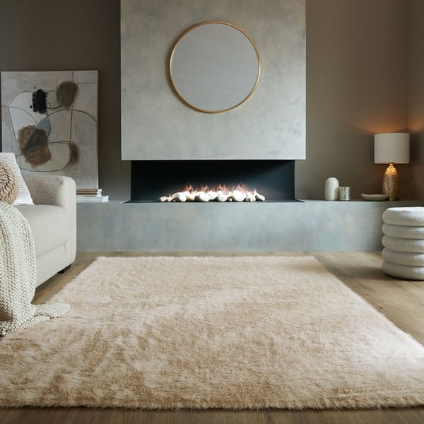 Beżowa syntetyczna skóra 80x150 cm Alpine Faux Fur – Flair Rugs-image-1