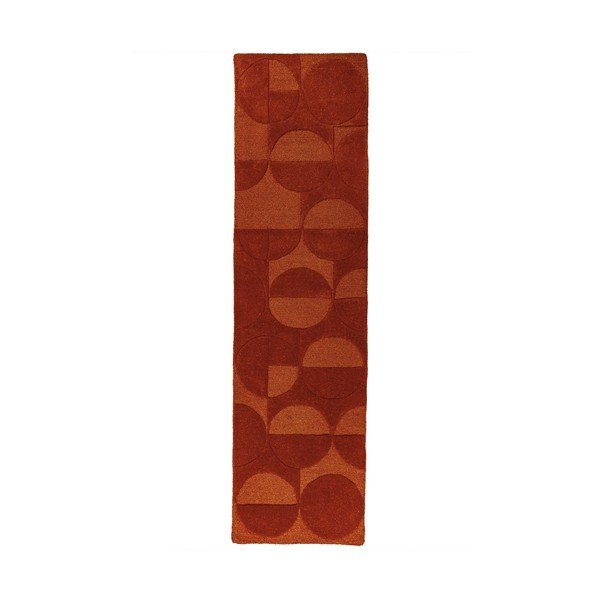 Wełniany chodnik tkany ręcznie w kolorze terakoty 60x230 cm Gigi – Flair Rugs