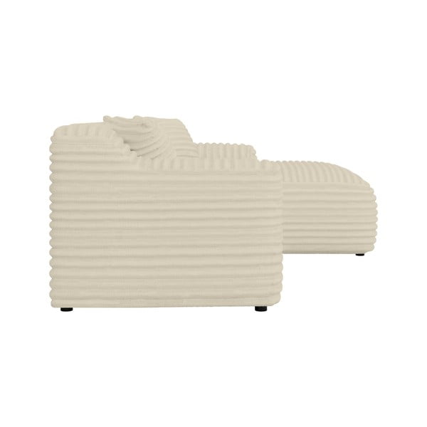 Beżowy sztruksowy narożnik (prawostronny/z szezlongiem) Martin – Ropez-image-3