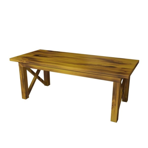 Żółty stolik z litego drewna sosnowego Ricco