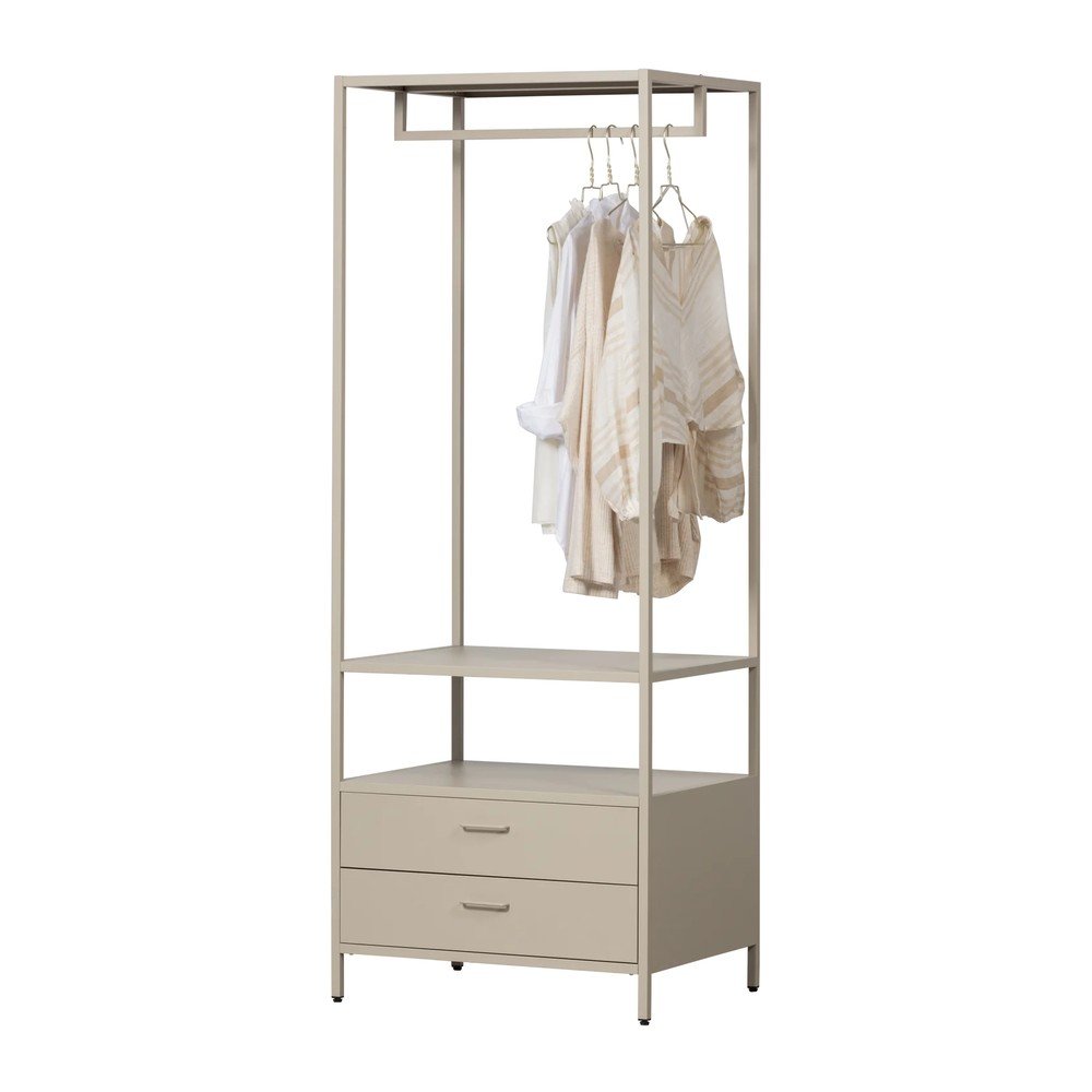 Beżowa metalowa szafa otwarta 70x185x54 cm Ferris – WOOOD