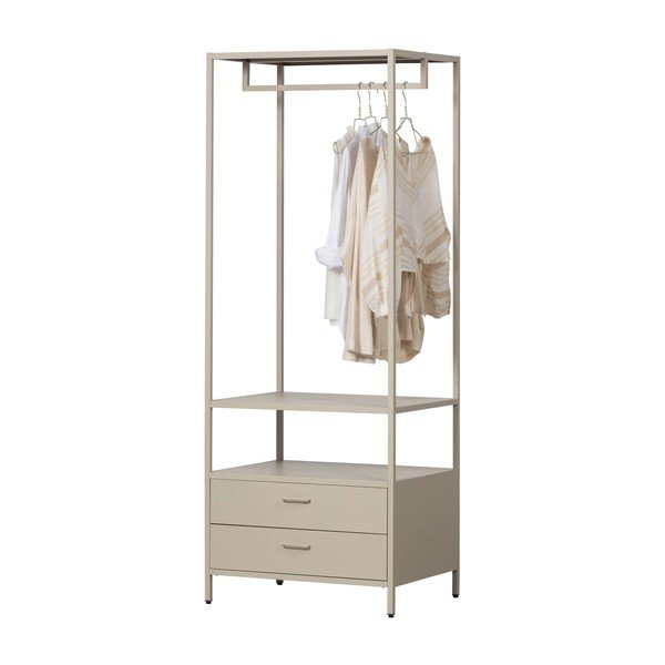 Beżowa metalowa szafa otwarta 70x185x54 cm Ferris – WOOOD