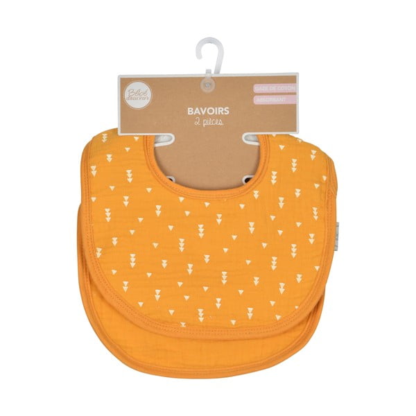 Żółte śliniaki muślinowe zestaw 2 szt. – Bébé Douceur-image-3