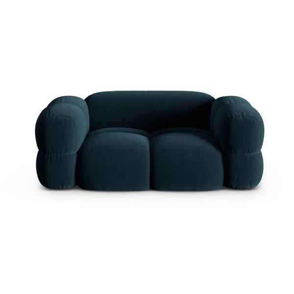 Ciemnoniebieska aksamitna sofa 180 cm Loretto – Cosmopolitan Design