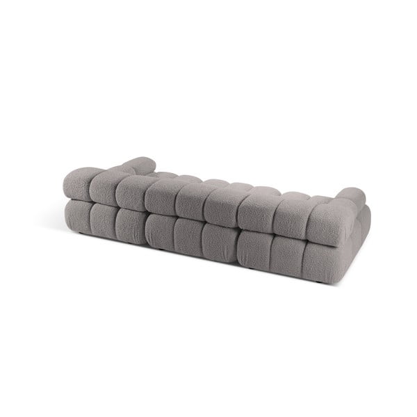 Jasnoszara sofa modułowa z materiału bouclé 282 cm Bellis – Micadoni Home-image-4