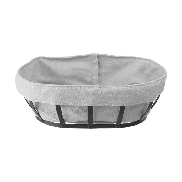 Czarno-szary koszyk na pieczywo z materiałowym środkiem Hendi, 16x25 cm-image-1