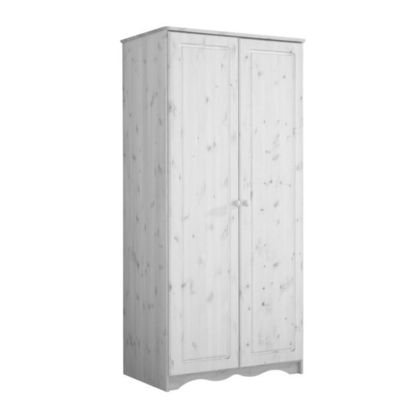 Biała 2-drzwiowa szafa z litego drewna sosnowego 13Casa Helga