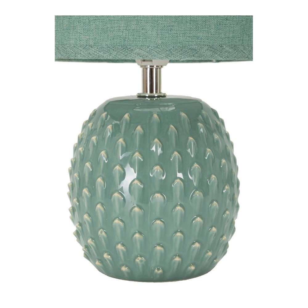 Jasnoniebieska lampa stołowa ceramiczna z tekstylnym kloszem (wysokość 27 cm) Pontus – Mauro Ferretti (zdjęcie 4)