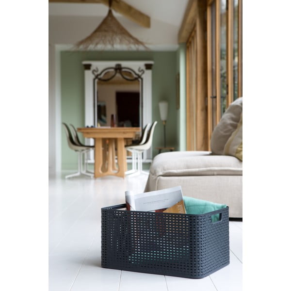 Szary plastikowy pojemnik z pokrywką 33x44,5x25 cm Style – Curver-image-3