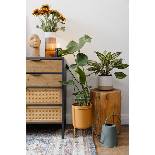 Karmelowa metalowa doniczka stojąca PT LIVING Tub, wys. 32 cm-image-1