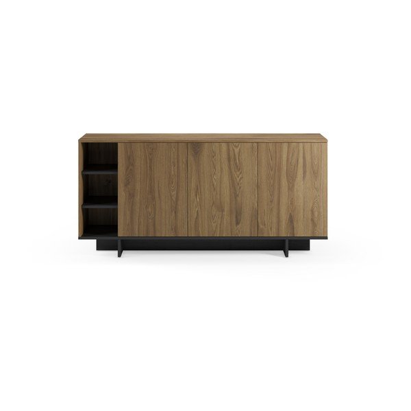 Czarna/w naturalnym kolorze szafka w dekorze dębu 170x80x40 cm Cequoia – Marckeric