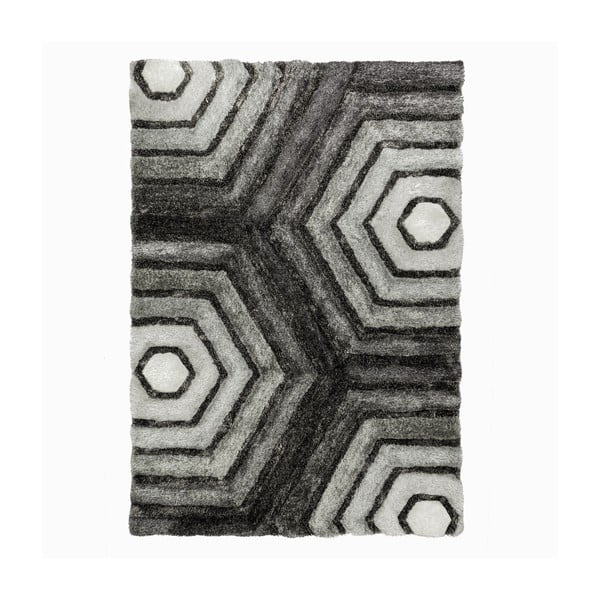 Szary dywan Flair Rugs Hexagon Grey, 160x230 cm
