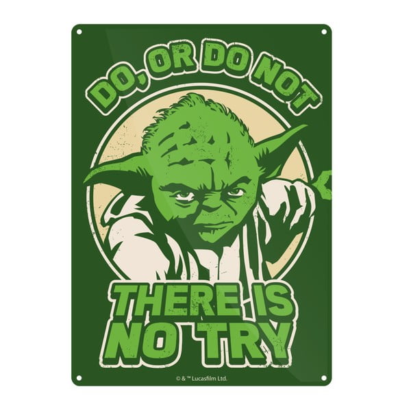 Tabliczka dekoracyjna Star Wars™ Yoda Try, 15 x 21 cm