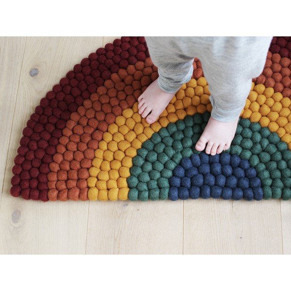 Dziecięcy wełniany dywan kulkowy Wooldot Ball Rugs Rainbow Multi-image-3
