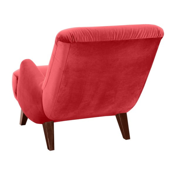 Czerwony fotel z brązowymi nogami Max Winzer Brandford Suede-image-2