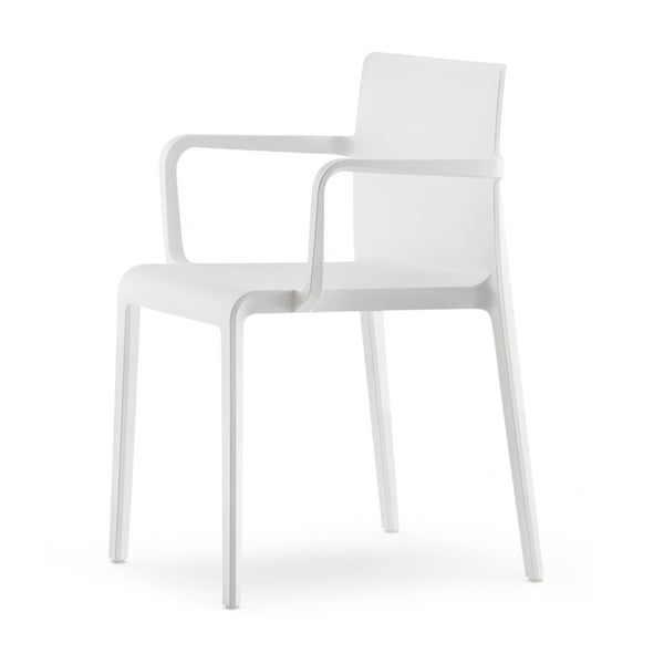 Białe krzesło z podłokietnikami Pedrali Volt
