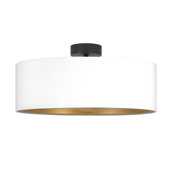Biała lampa sufitowa z detalem w złotym kolorze Sotto Luce Tres XL, ⌀ 45 cm