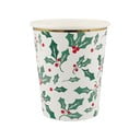 Papierowe jednorazowe kubki zestaw 8 szt. Holly Pattern – Meri Meri