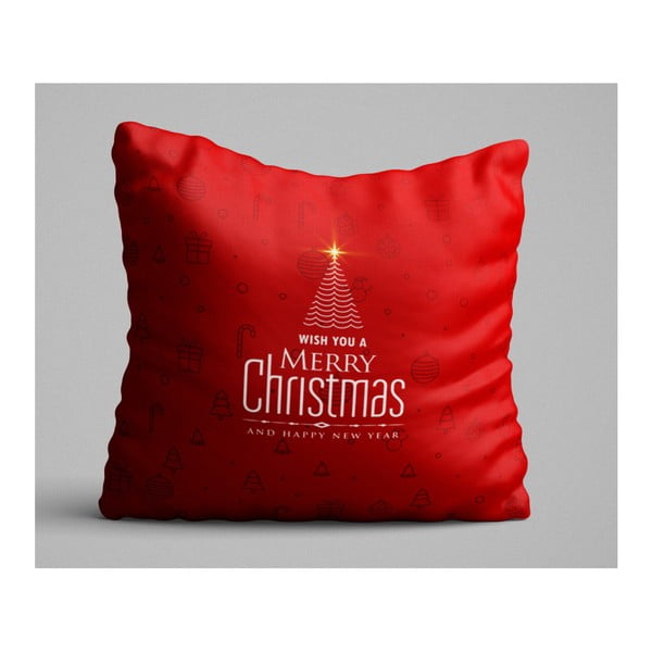 Czerwona poduszka Christmas Tree, 45x45 cm