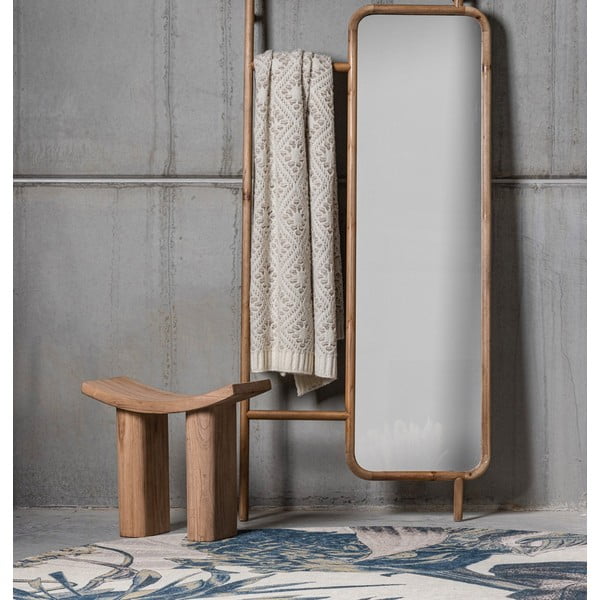 Stołek z litego drewna paulowni w naturalnym kolorze Japan – WOOOD-image-1