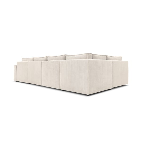 Kremowy sztruksowy narożnik (lewostronny/w kształcie litery U) Nihad modular – Bobochic Paris-image-4